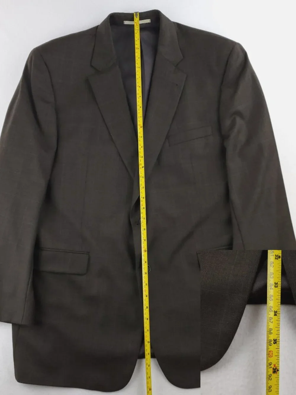 Burberry Vintage Mens Suit Jacket Pants Kensington Windowpane USA Wool 48L 38x32